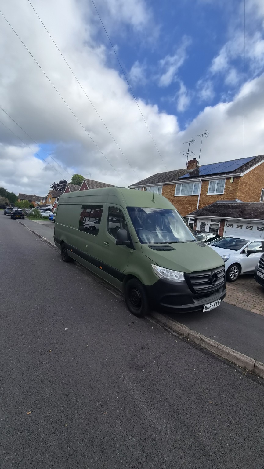 Marge, our olive-green Mercedes Sprinter